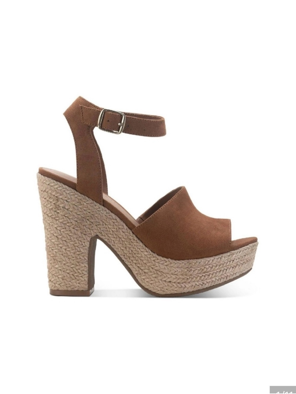 Sun & Stone Platform Espadrille Ankle-Strap Sandal in Brown